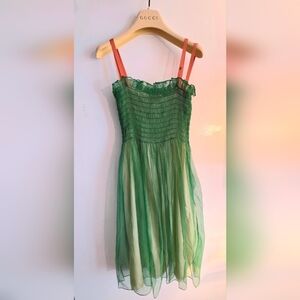 Gucci Kids Dress in Vibrant Green and Orange Sz 10